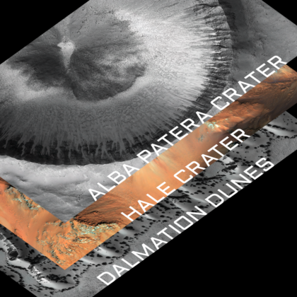 8K MARS ¦ AI Refined Image Pack 1 ¦ Alba Patera, Dalmation Dunes, Hale Crater