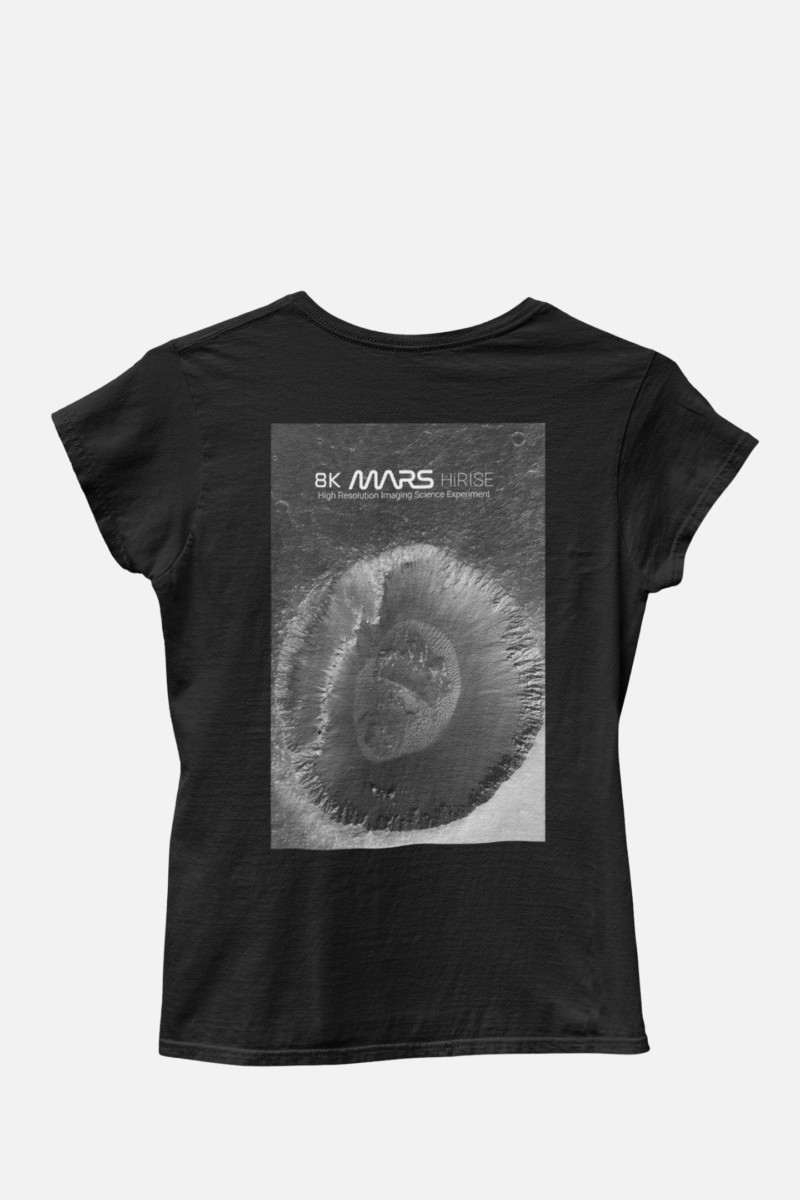 8K MARS HiRISE ¦ Meridiani Planum ¦ Bella & Canvas Short Sleeve Black Tee