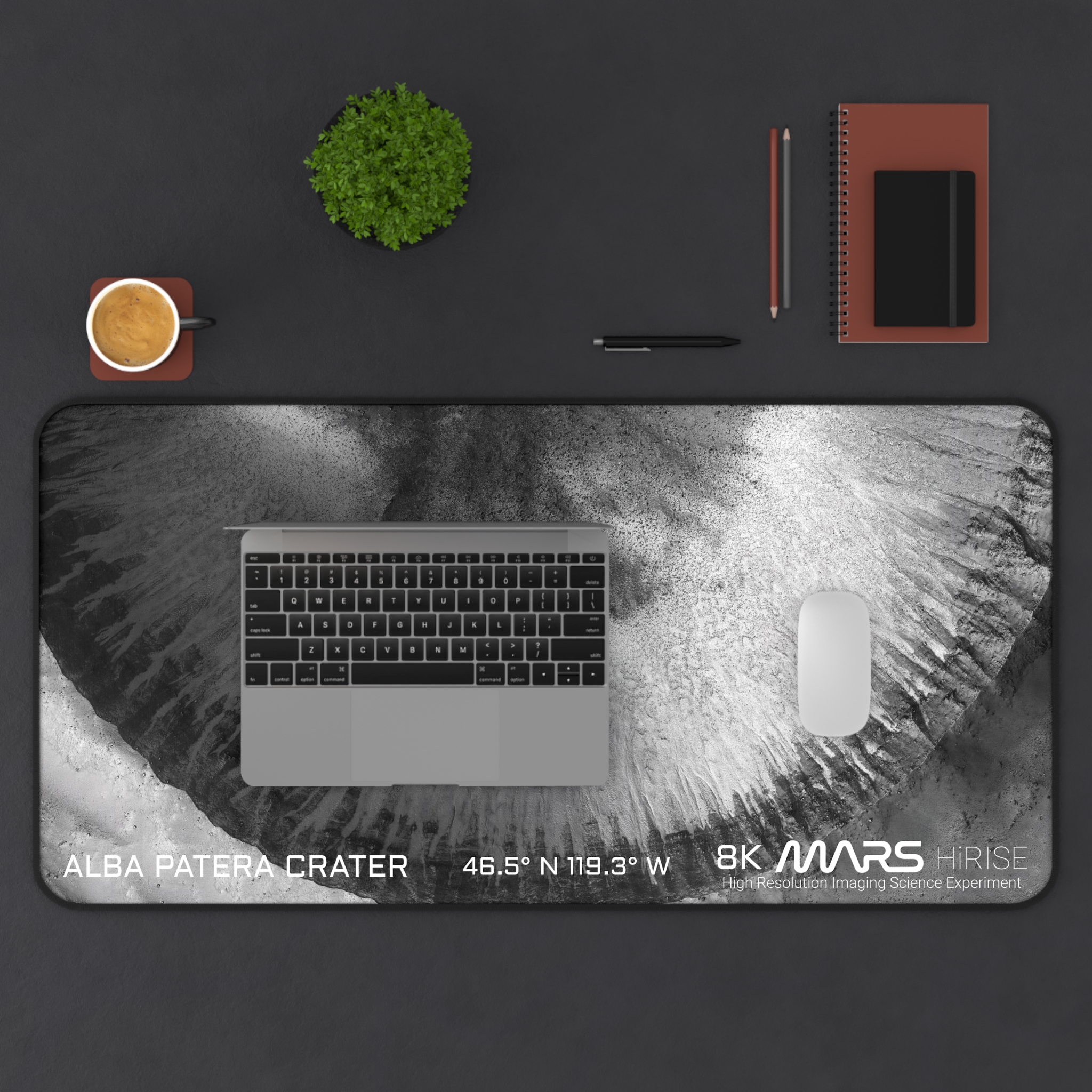 Alba Patera Crater Desk Mat / 8K Mars HiRise Satellite Image / NASA Mars Mission - Image 10