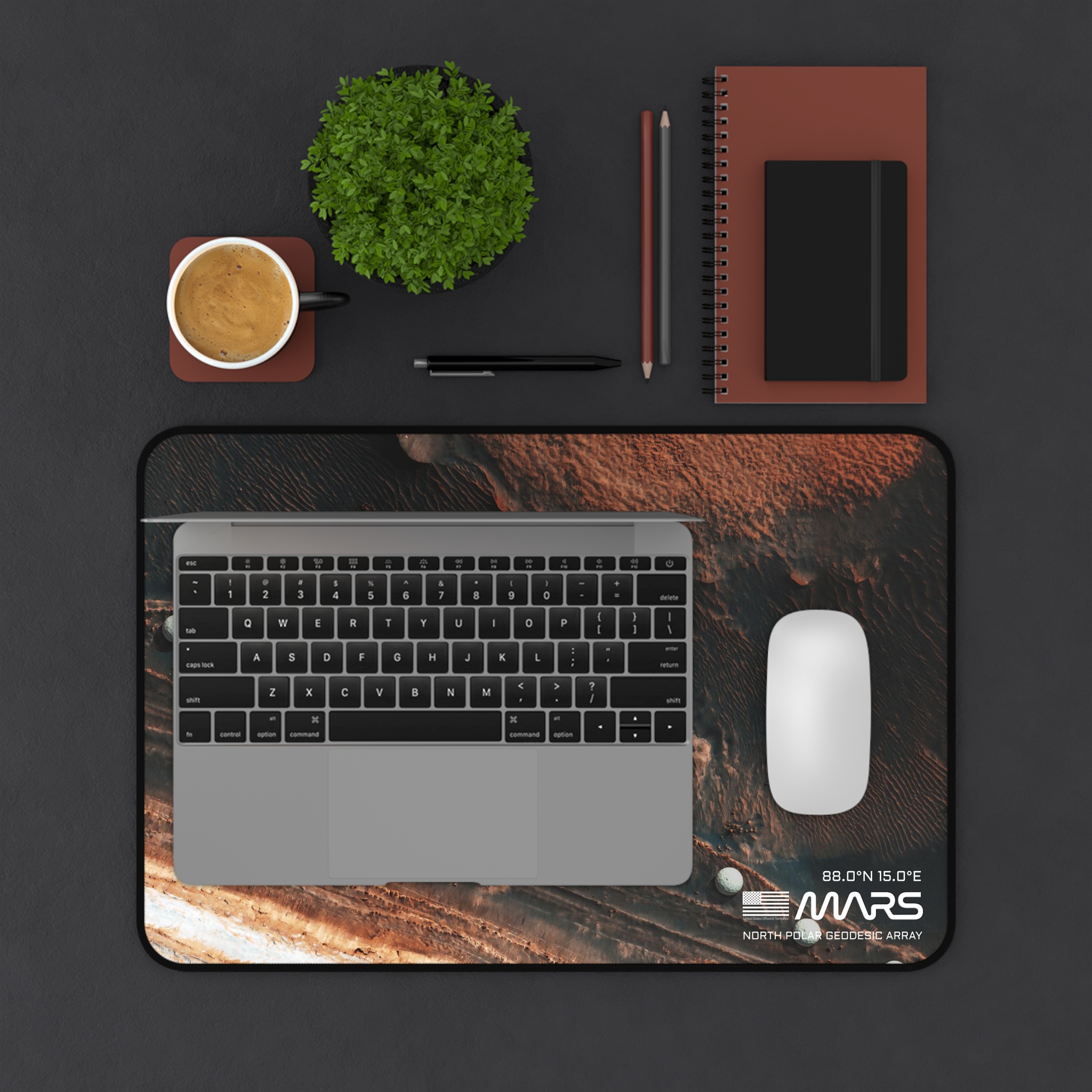 Mars Terrain Futuristic Domes Desk Mat / Nasa Mars Planet Satellite Photograph / Planet Mars / Space Exploration - Image 4