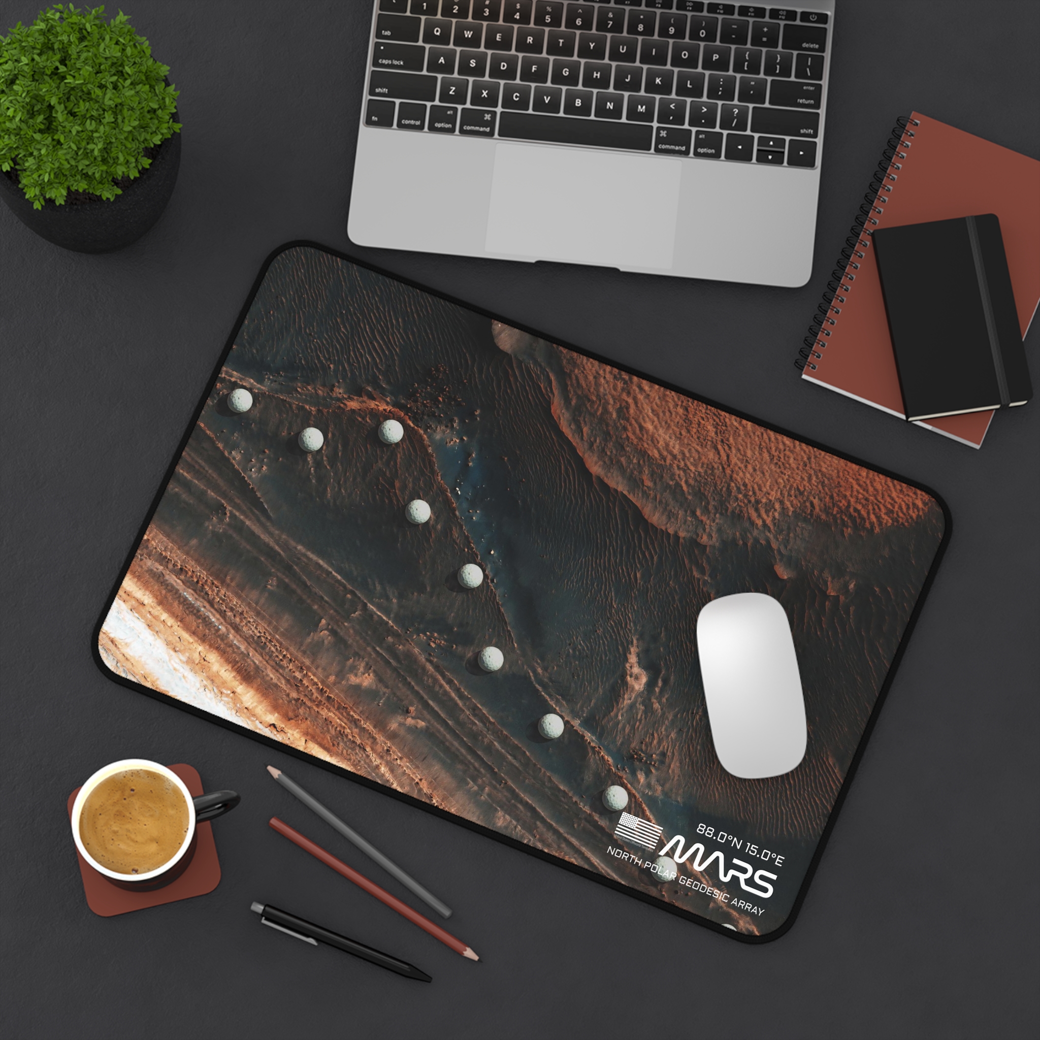 Mars Terrain Futuristic Domes Desk Mat / Nasa Mars Planet Satellite Photograph / Planet Mars / Space Exploration